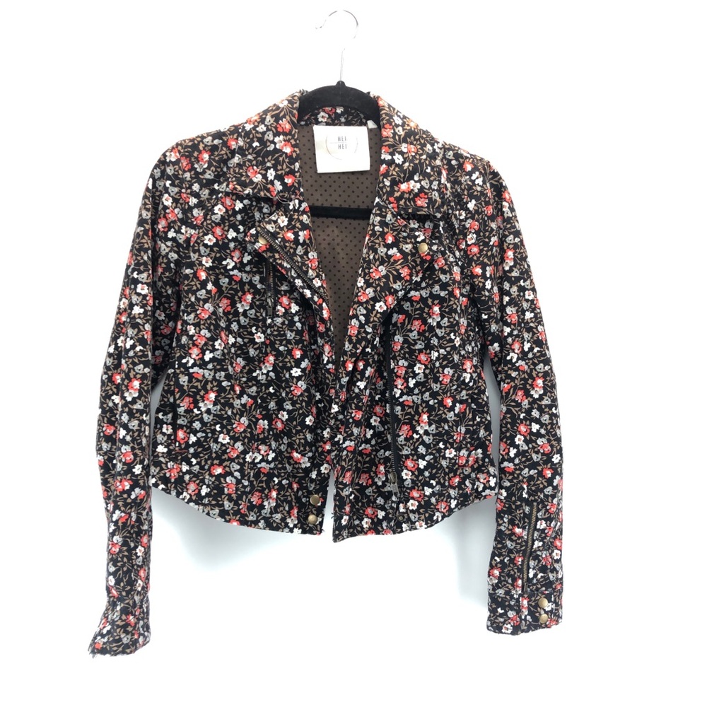Anthropologie Hei Hei Floral Moto Jacket